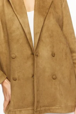 Faux Suede Notched Blazer