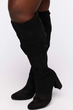 Faux Suede Over-The-Knee Boots (Wide)