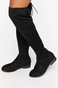 Faux Suede Over-The-Knee Boots (Wide)