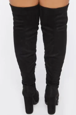 Faux Suede Over-The-Knee Boots (Wide)
