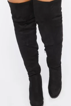 Faux Suede Over-The-Knee Boots (Wide)