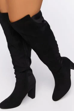 Faux Suede Over-The-Knee Boots (Wide)