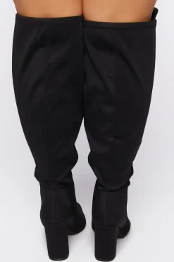 Faux Suede Over-The-Knee Boots (Wide)