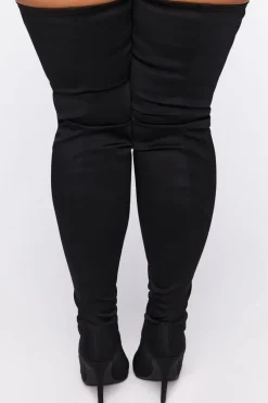 Faux Suede Over-The-Knee Boots (Wide)