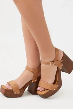 Faux Suede Platform Block Heels