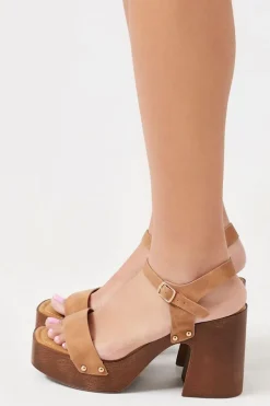 Faux Suede Platform Block Heels