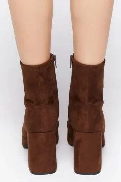 Faux Suede Platform Booties