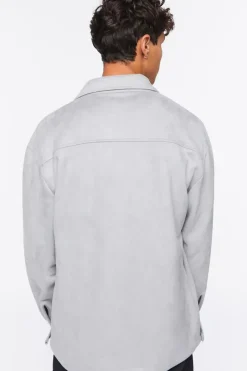 Faux Suede Pocket Shirt