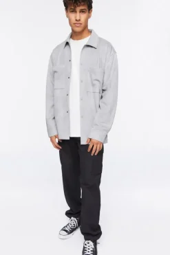 Faux Suede Pocket Shirt