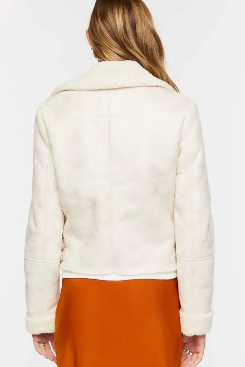 Faux Suede Zip-Up Moto Jacket