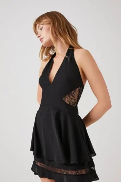Fit & Flare Halter Mini Dress