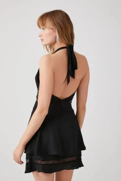 Fit & Flare Halter Mini Dress