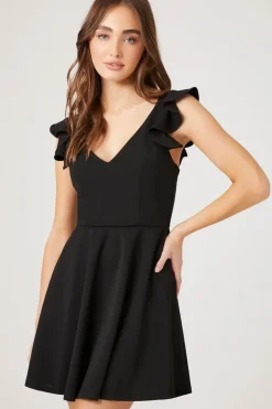 Fit & Flare Ruffle Mini Dress
