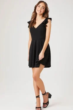 Fit & Flare Ruffle Mini Dress