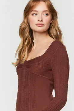 Fitted Cable Knit Sweater