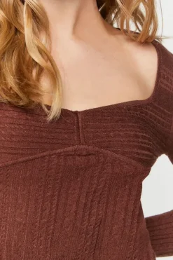 Fitted Cable Knit Sweater