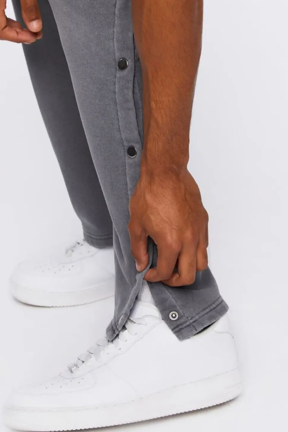 Fleece Button-Hem Joggers