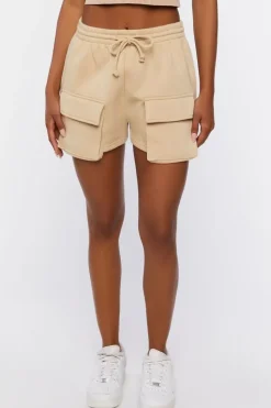 Fleece Drawstring Cargo Shorts