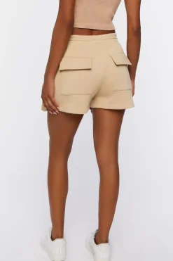 Fleece Drawstring Cargo Shorts