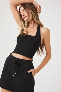 Fleece Drawstring Mini Skirt