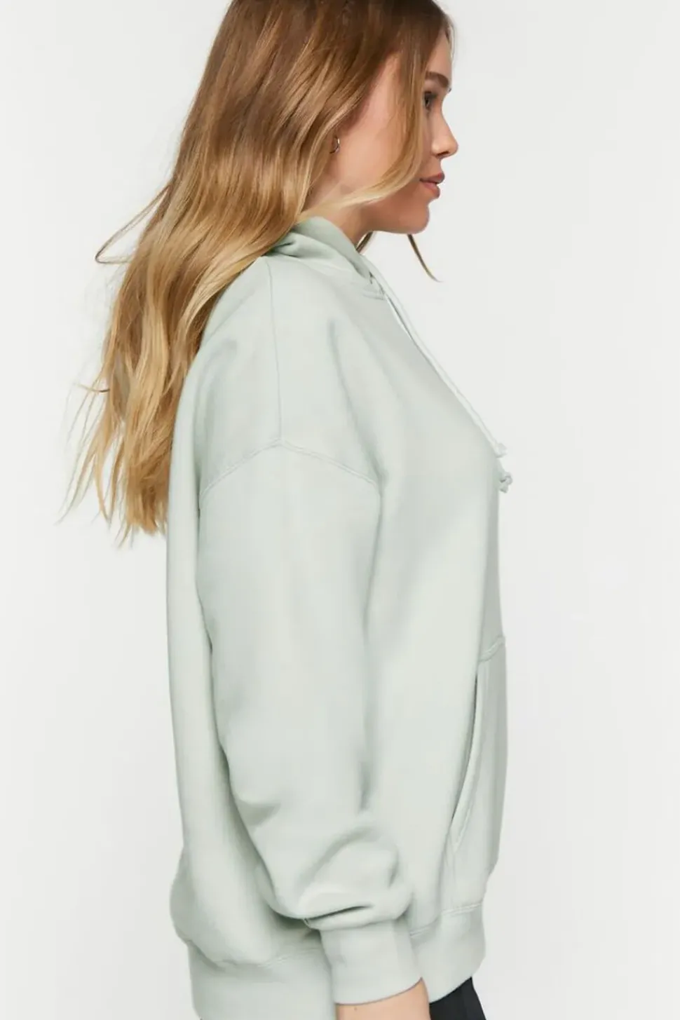 Fleece Knotted Drawstring Hoodie