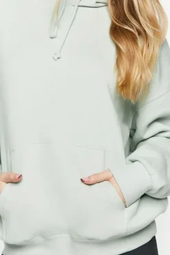 Fleece Knotted Drawstring Hoodie