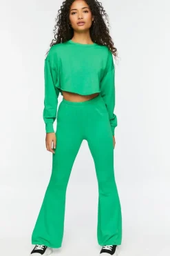Fleece Raw-Cut Flare Sweatpants