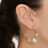 Floral Beaded Hoop Earrings