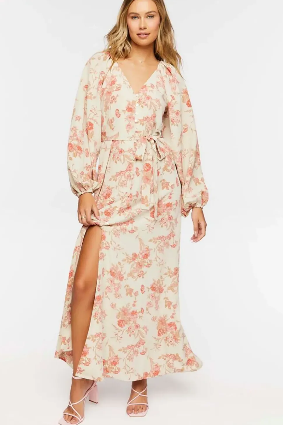 Floral Belted Maxi Dress