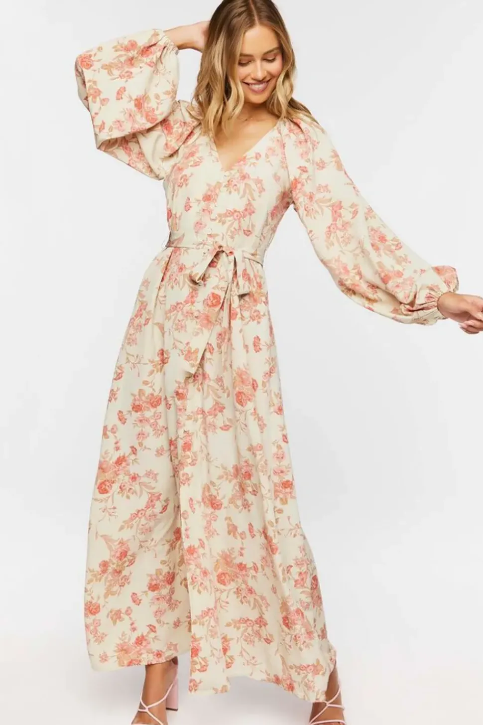 Floral Belted Maxi Dress