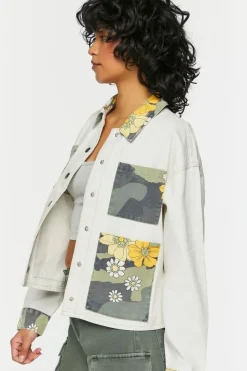 Floral Camo Colorblock Shacket