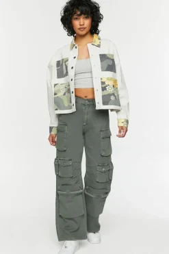Floral Camo Colorblock Shacket