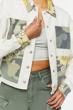 Floral Camo Colorblock Shacket