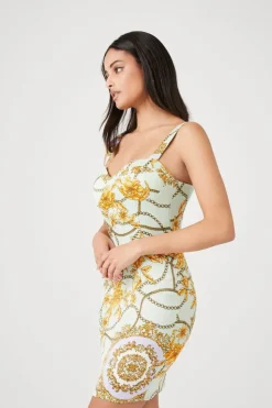 Floral Chain Print Mini Dress