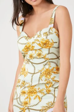 Floral Chain Print Mini Dress