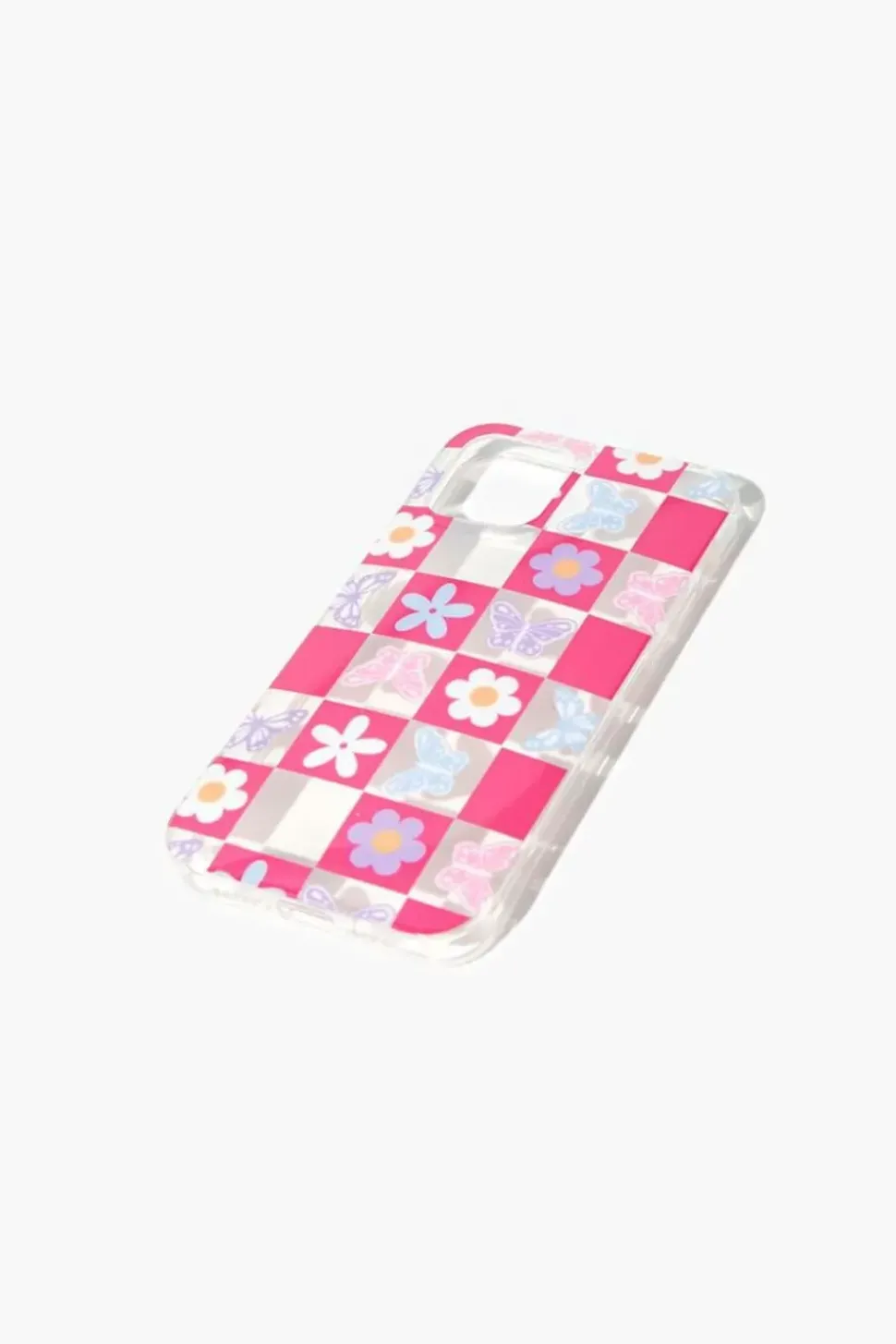 Floral Checkered Case For Iphone 12
