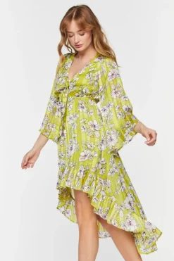 Floral Chiffon High-Low Dress