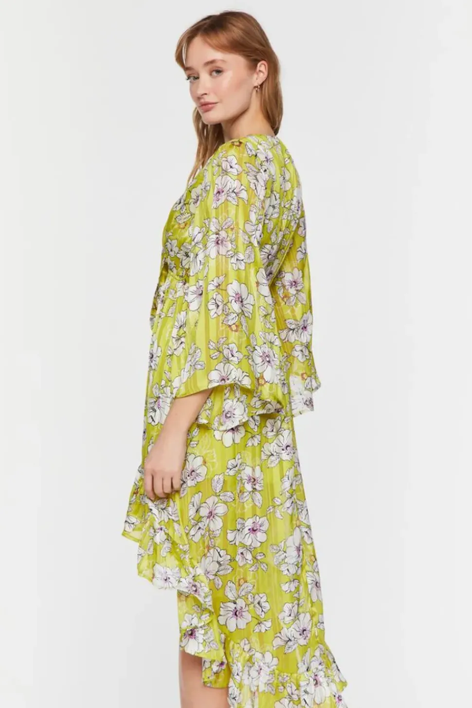 Floral Chiffon High-Low Dress