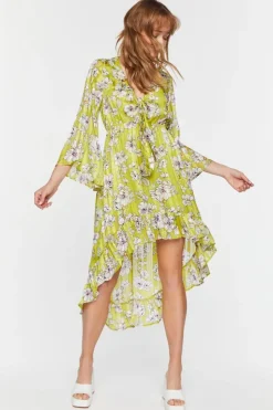 Floral Chiffon High-Low Dress
