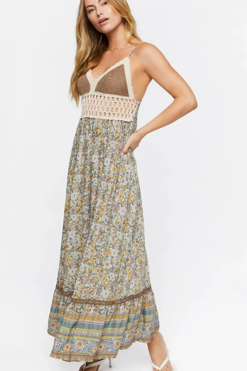 Floral Crochet Maxi Dress