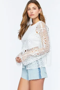 Floral Crochet Tie-Front Jacket