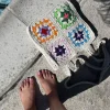 Floral Crochet Tote Bag
