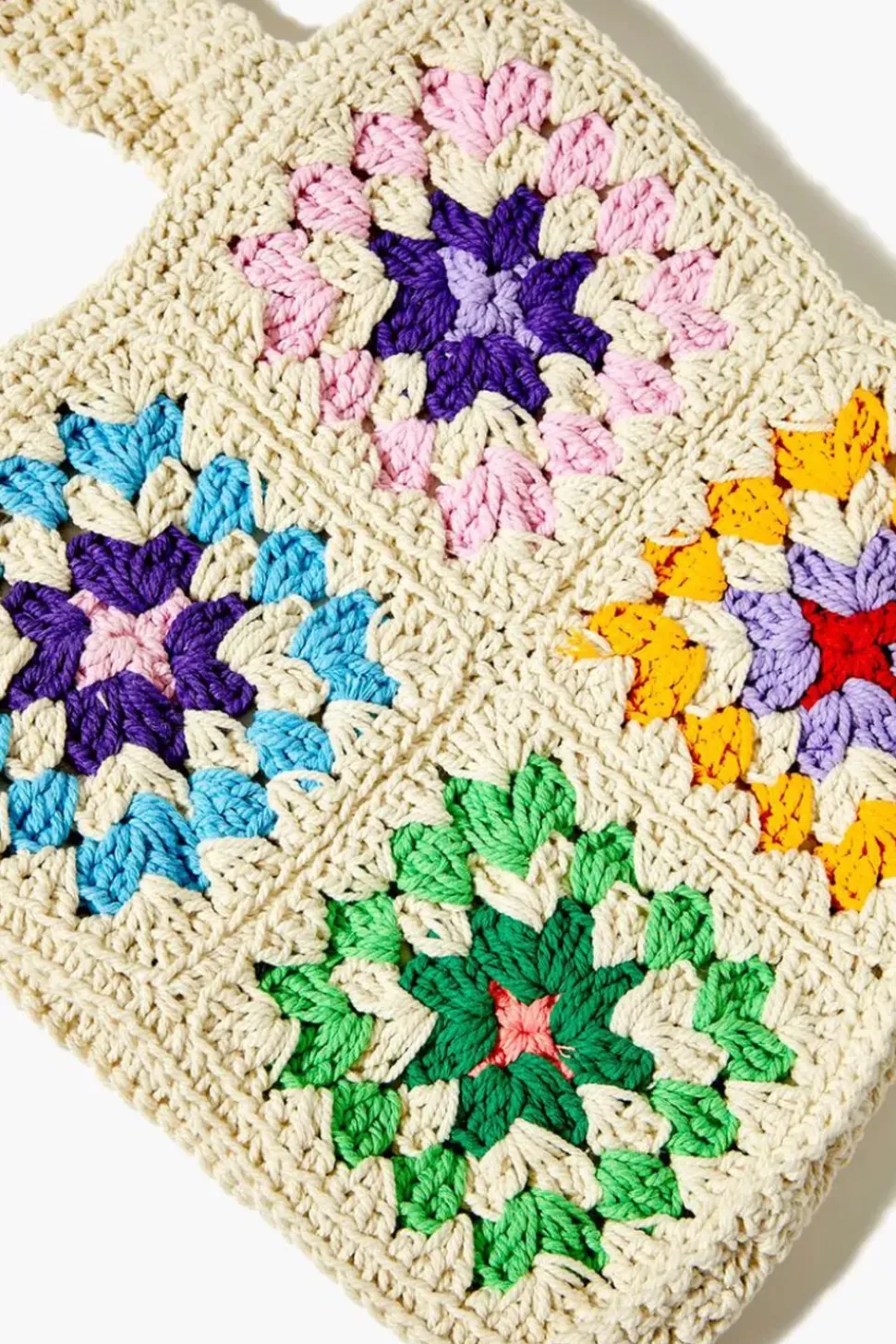 Floral Crochet Tote Bag