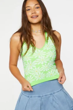 Floral Cropped Halter Top