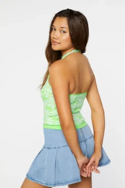 Floral Cropped Halter Top