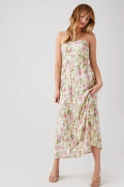 Floral Cutout Halter Midi Dress