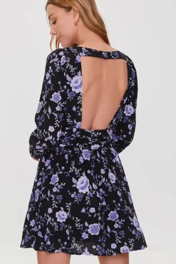 Floral Cutout Mini Dress