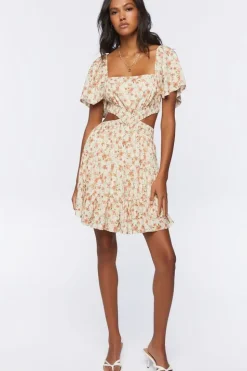 Floral Cutout Mini Dress