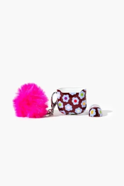 Floral Earbuds Case & Keychain Set