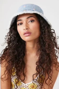 Floral Embroidered Bucket Hat